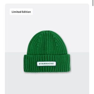 Starbucks Emerald Green Ribbed Cuff Beanie